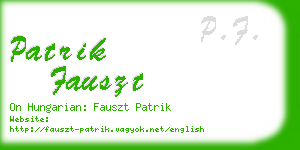 patrik fauszt business card